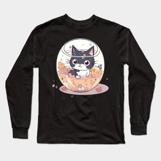 Cat in a Bowl Long Sleeve T-Shirt